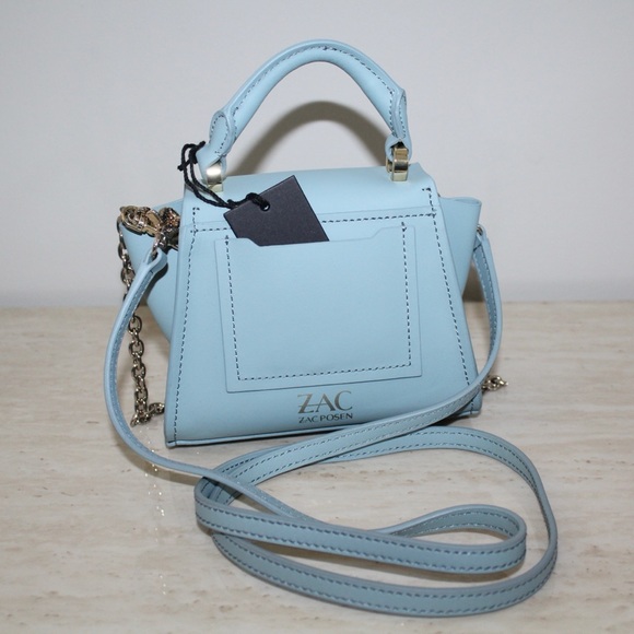 ZAC Zac Posen Blue Eartha Iconic Top Handle Mini Crossbody Bag - Picture 14 of 16